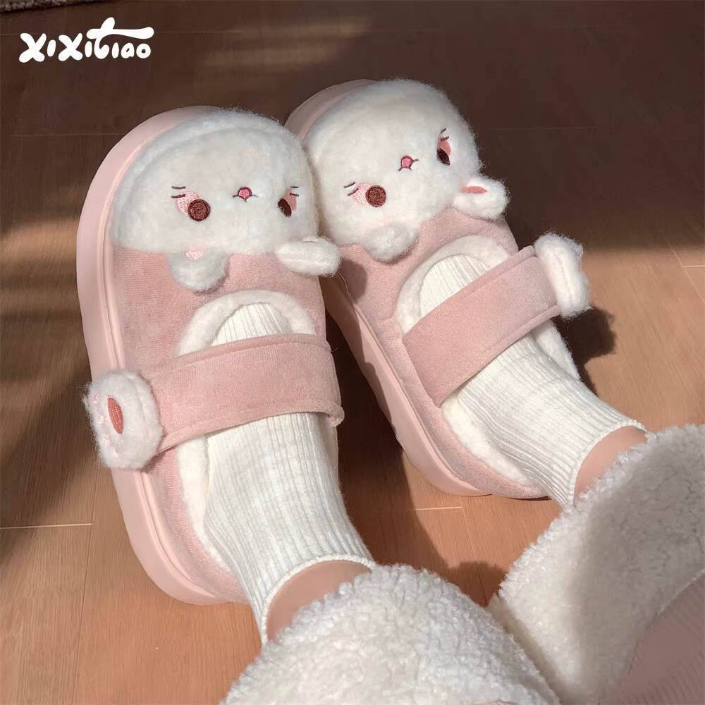 Women Shoes On Sale - Zimowe Kapcie Domowe Miękkie Urocze Kapcie