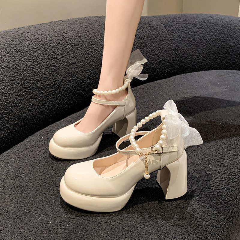 Women Shoes Must Have - Czółenka Mary Jane na wysokim obcasie,