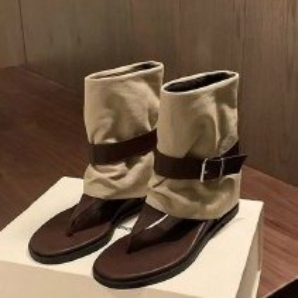 Women Shoes Boots - Damskie sandały vintage z kolorowymi blokami