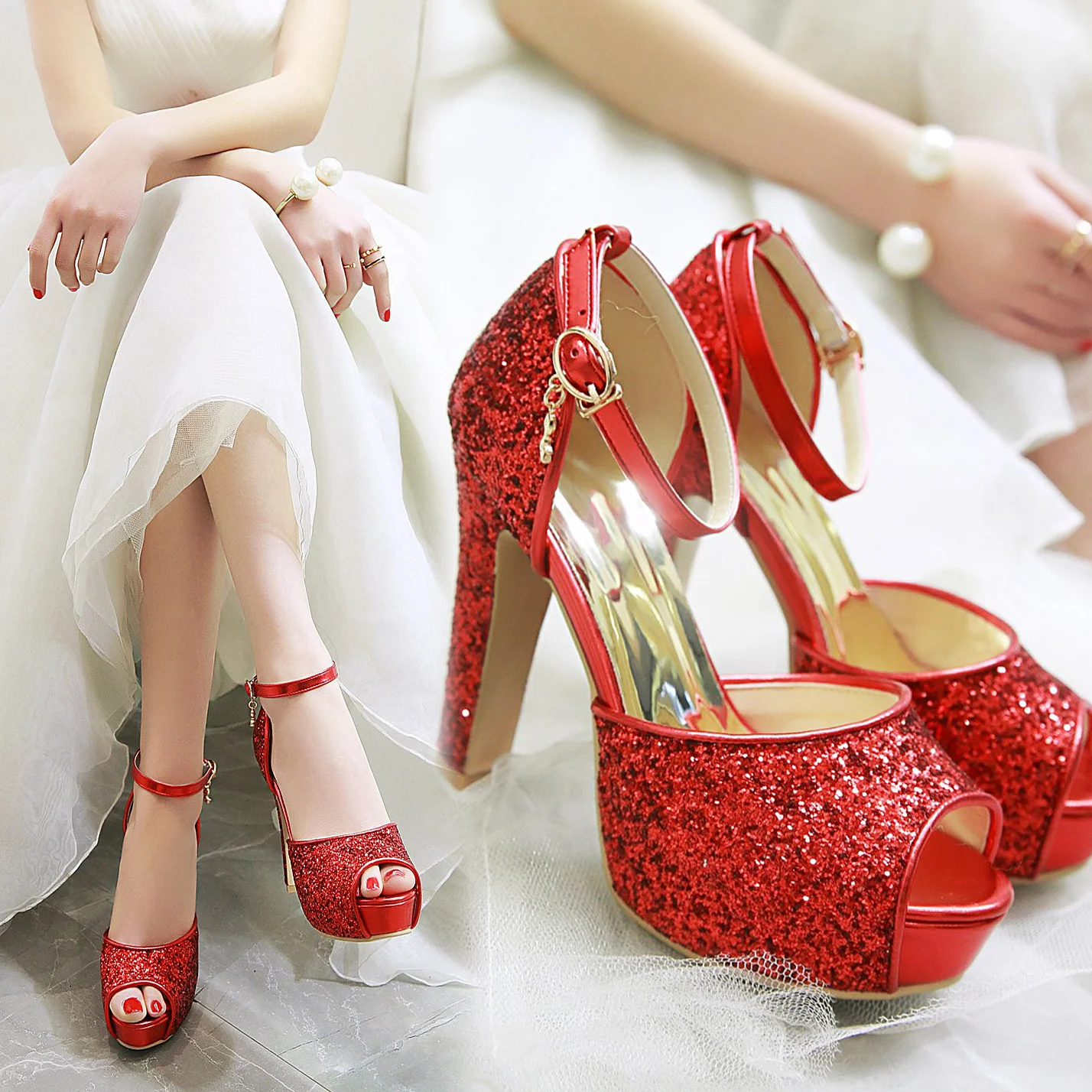 Srebrne letnie damskie sandały – Peep Toe Heels recenzja i cena
