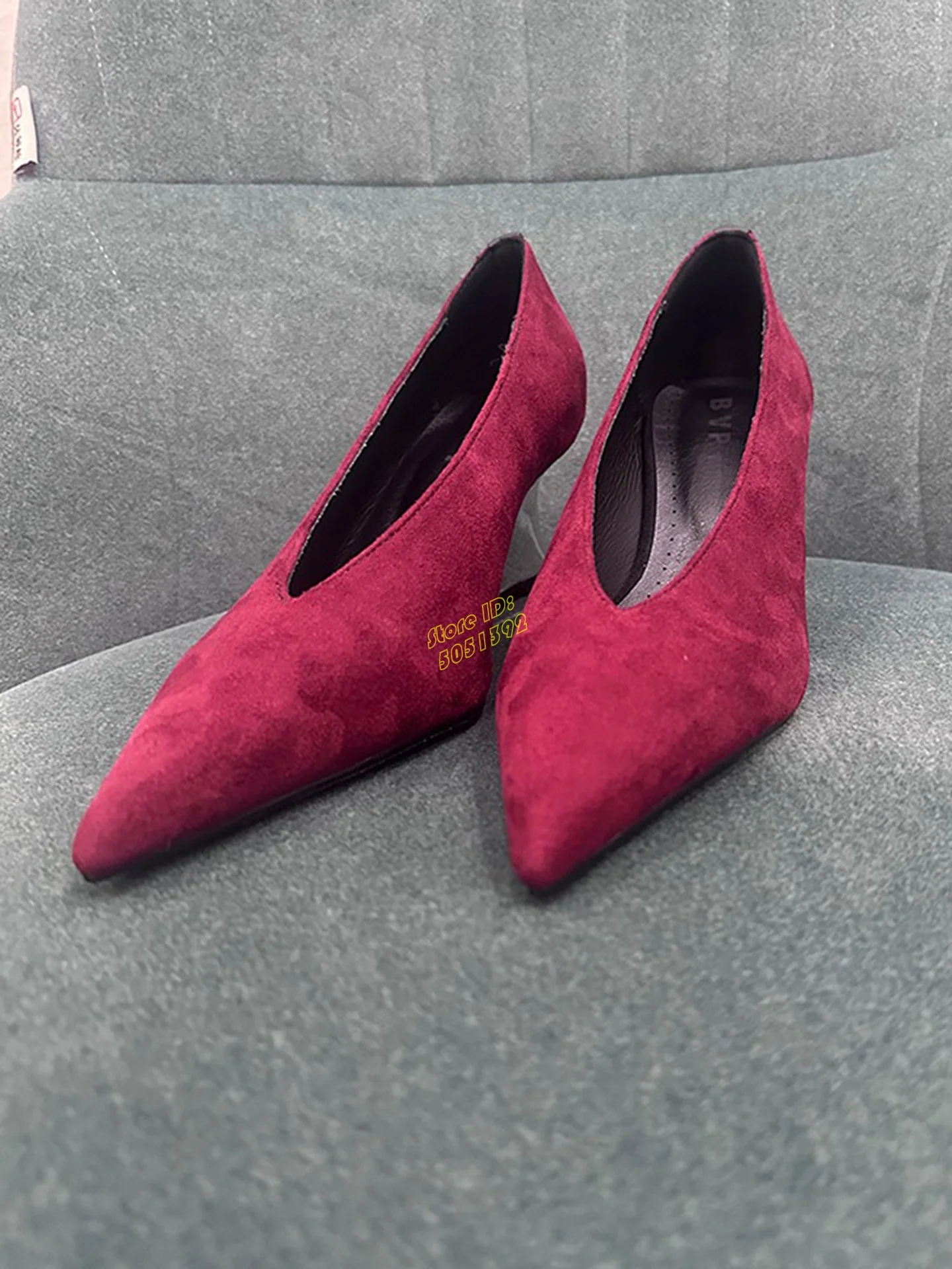 Żółte zamszowe wsuwane czółenk – Women'S Shoes Burgundy recenzja i cena