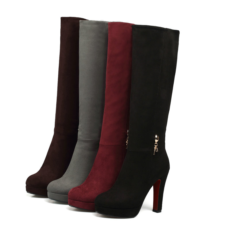 Sztuczny zamsz nubukowy skóra  – Women'S Shoes Burgundy recenzja i cena